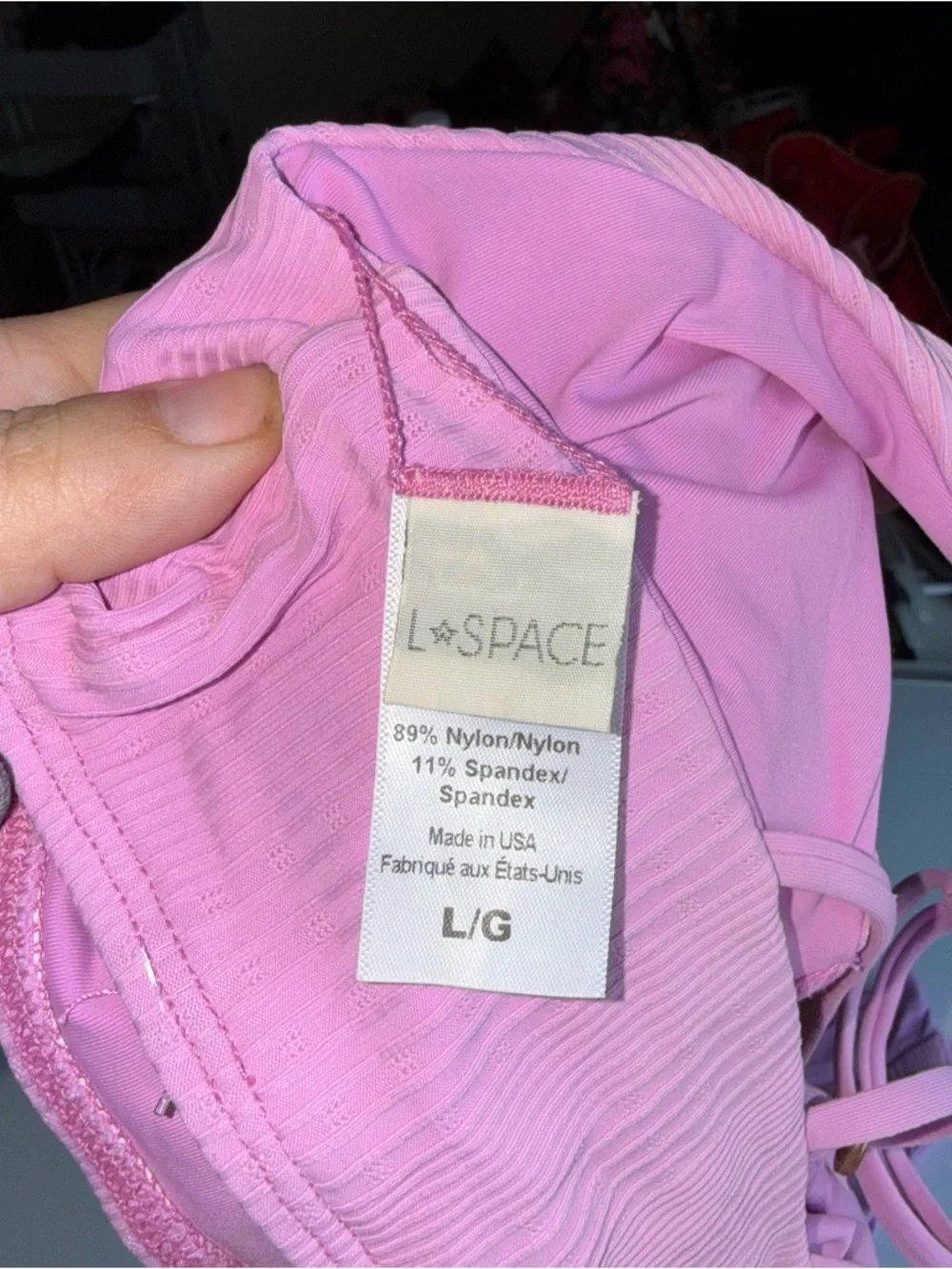 L*SPACE Peony Purple Siren Top Court Bottom Ribbed Miami Beach style Bikini L - Picture 8 of 11